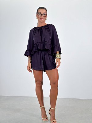 CONJUNTO BELL BATA + SHORTS UVA