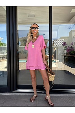 Vestido Maya Manga Curta