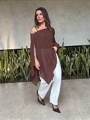 BLUSA CAPA SUZANA MARROM