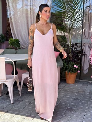 VESTIDO MELISSA MIDI ROSA ENVELHECIDO