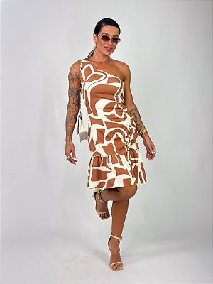 VESTIDO GIORGIA DOCE DE LEITE ESTAMPADO