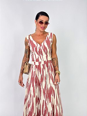 CONJUNTO SCARLETT ROSA ENVELHECIDO ESTAMPADO