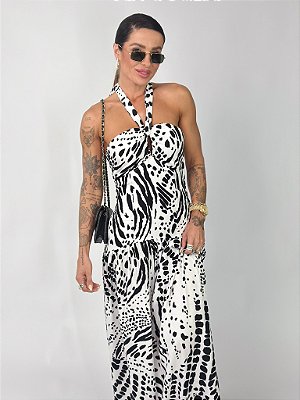 VESTIDO MARTA MIDI BRANCO ESTAMPADO