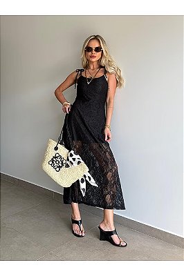 Vestido Midi Renda Paris