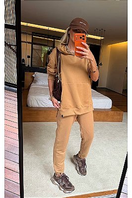 Moletom Maxi Peluciado com Bolso