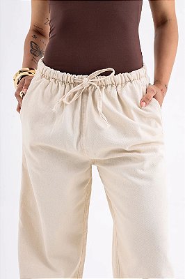 Calça cós elástico