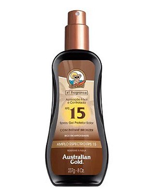 Protetor Solar Corporal FPS 15 Australian Gold  Instant Bronzer Spray Gel