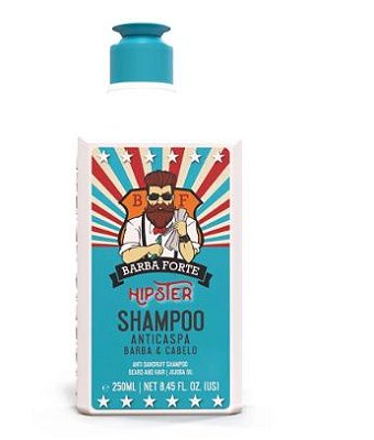 Barba Forte Hipster Shampoo Anticaspa Barba e Cabelo 250mL