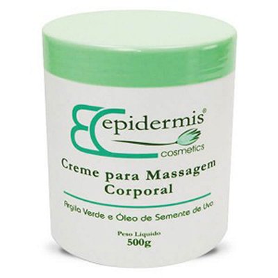 Creme Massagem Corporal Argila Verde e Óleo de Semente de Uva 500 g