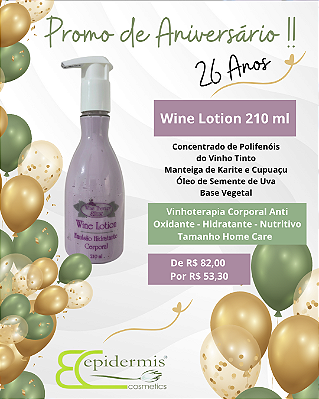 Wine Lotion - Emulsão Hidratante Corporal 210ml