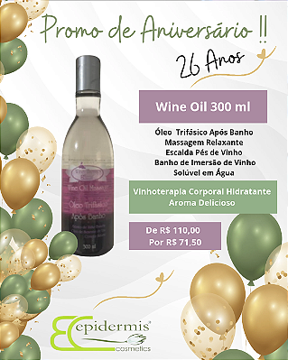 Wine Oil Óleo Trifásico Após Banho ou Massagem 300ml