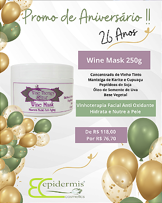 Wine Mask - Máscara Facial Anti Aging 250g