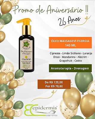Óleo Para Massagem Energia 140 ml