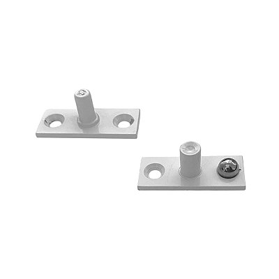 Kit pivô superior + pivô inferior para porta pivotante de vidro temperado blindex - Branco