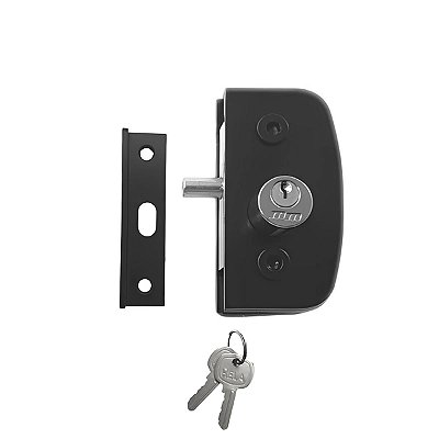 Fechadura 1520 + contra fechadura 1504A v/a para porta de vidro temperado blindex - Preto