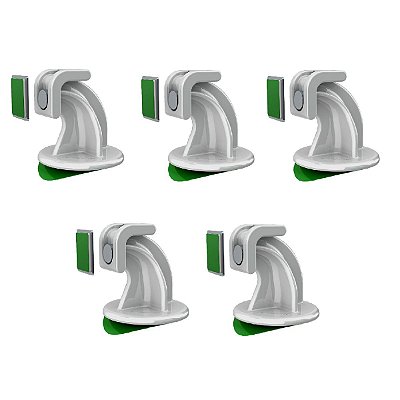 Prendedor de porta magnético adesivo para porta pivotante Branco - 5 unidades