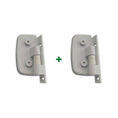 1114 - Dobradiça automática para porta de vidro temperado blindex Branco - 2 unidades