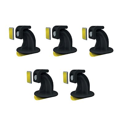 Prendedor de porta magnético adesivo para porta pivotante Preto - 5 unidades