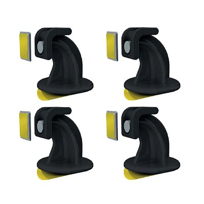 Prendedor de porta magnético adesivo para porta pivotante Preto - 4 unidades