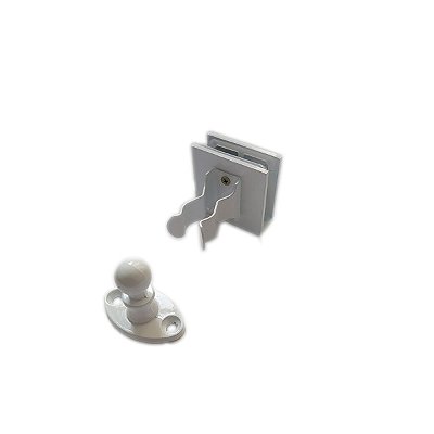 Fixador de pressao para porta pivotante de vidro - Branco