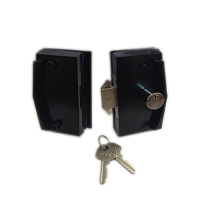 Fechadura 3530 bico de papagaio para porta de correr + contra fechadura 3534 vv - Preto
