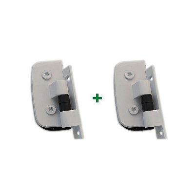 1115 - Dobradiça simples fechamento manual para porta de vidro temperado blindex Branco - 2 unidades