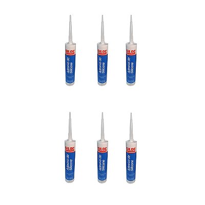 Silicone Acético Preto Siloc - 06 Unidades