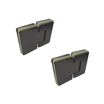 1010 - Dobradiça central para união v/v para porta de vidro temperado blindex Bronze - 02 unidades