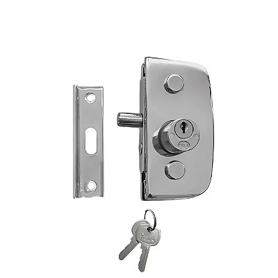 Fechadura 1520 + contra fechadura 1504A v/a para porta de vidro temperado blindex - Cromado