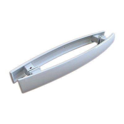 Puxador duplo curvo 40x30cm para porta de vidro - Branco