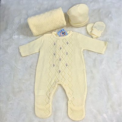 Saída de Maternidade Rococó Amarela