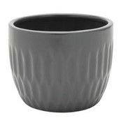 Vaso Cachepot Groove - Cinza