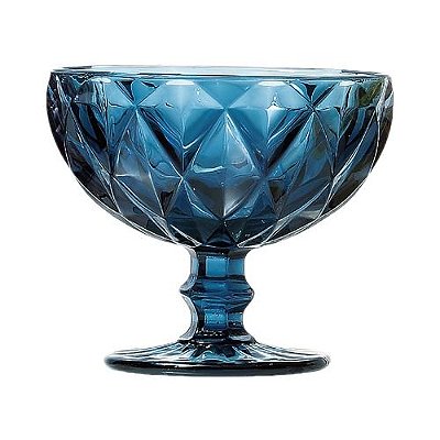 Taça de Vidro para Sobremesa Diamond - Azul