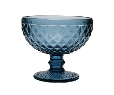 Taça de Vidro para Sobremesa Bico de Abacaxi - Azul