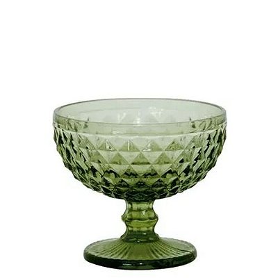 Taça de Vidro para Sobremesa Bico de Abacaxi - Verde