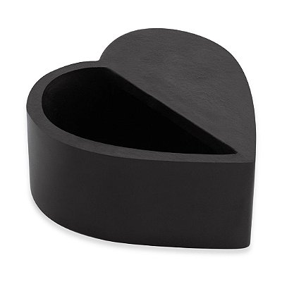 Vaso Cachepô Formato de Coração em Cimento Preto