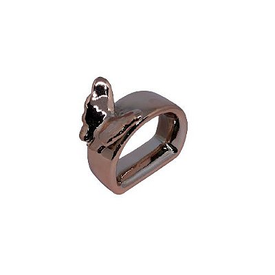 Porta Guardanapo Cerâmica Borboleta - Metalizado Rose Gold