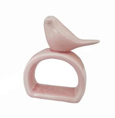 Porta Guardanapo Cerâmica Pássaro - Rosa