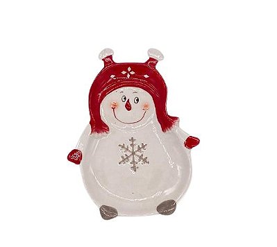 Prato de Natal - Boneco de Neve