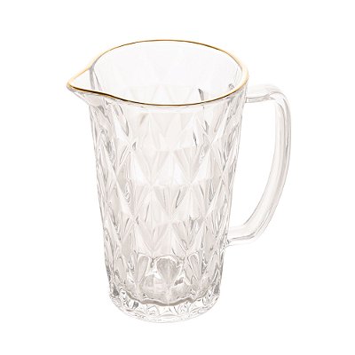 Jarra de Vidro Diamond com Fio de Ouro 1 Litro
