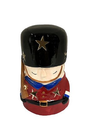 Guarda Real Natalino Decorativo Porta Vela - Preto