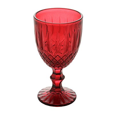 Taça de Vidro Greek 345ml - Vermelho