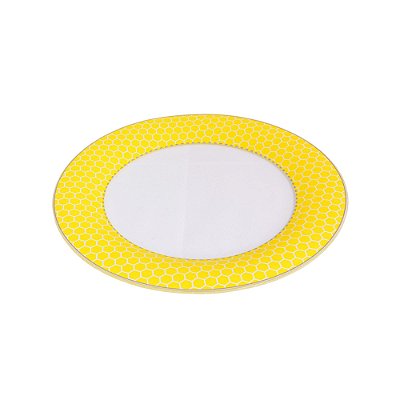 Prato Raso de Vidro Estampa de Abelha - 27cm