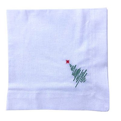 Guardanapo Linho Bordado Árvore de Natal I