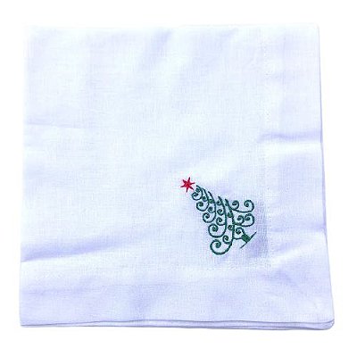 Guardanapo Linho Bordado Árvore de Natal III