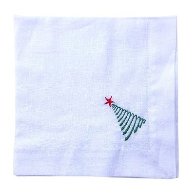 Guardanapo Linho Bordado Árvore de Natal II