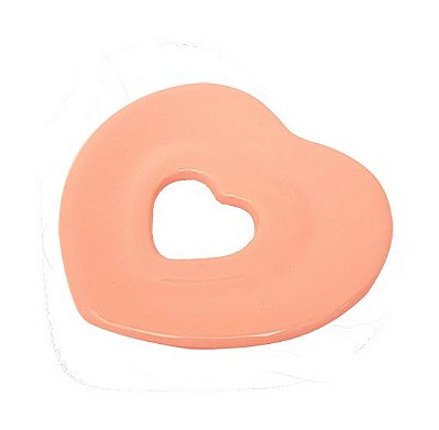 Suporte para Chá de Coração em Cerâmica - Rosa