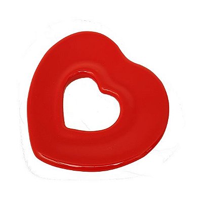 Suporte para Chá de Coração em Cerâmica - Vermelho