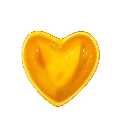 Mini Bowl Coração em Cerâmica Color - Amarelo