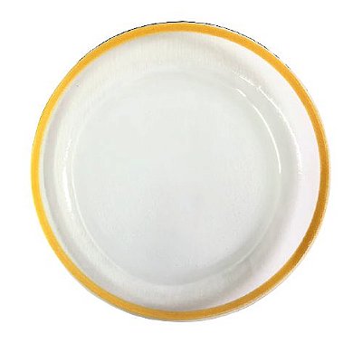 Prato Raso de Vidro com Filete Dourado - 27cm